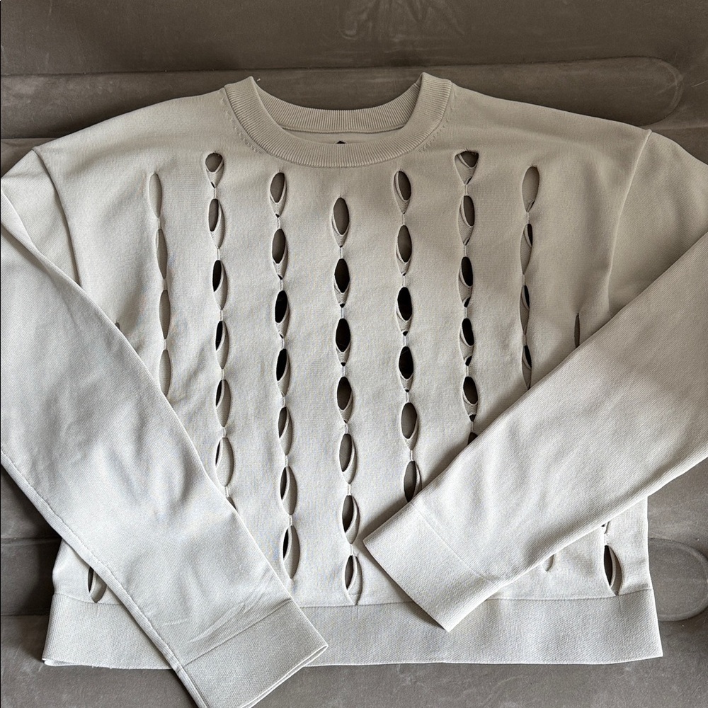Lululemon Puddy/Taupe/Cream Cut-Out Sweater